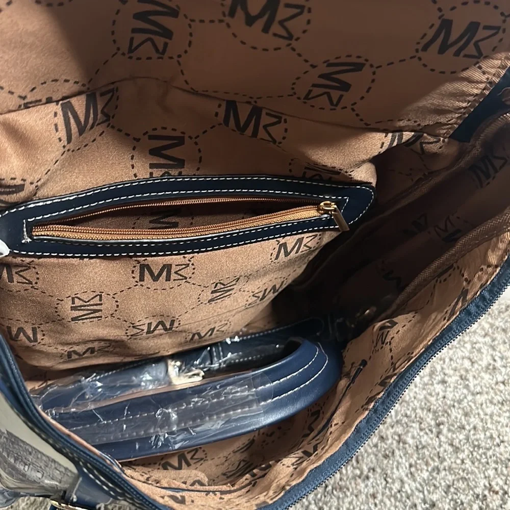 Michael Michelle bag pack navy blue gray